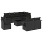 vidaXL Set de sofás de jardín 8 piezas y cojines ratán sintético negro vidaXL Set de sofás de jardín 8 piezas y cojines ratán sintético negro