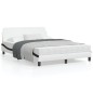 vidaXL Estructura cama cabecero cuero sintético blanco negro 120x200cm vidaXL Estructura cama cabecero cuero sintético blanco negro 120x200cm