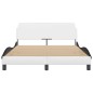 vidaXL Estructura cama cabecero cuero sintético blanco negro 120x200cm vidaXL Estructura cama cabecero cuero sintético blanco negro 120x200cm