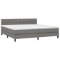 vidaXL Cama box spring colchón y luces LED tela gris claro 200x200 cm