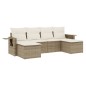 vidaXL Juego de sofás jardín con cojines 6 pzas ratán sintético beige vidaXL Juego de sofás jardín con cojines 6 pzas ratán sintético beige