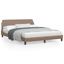 vidaXL Estructura de cama cabecero cuero sintético capuchino 160x200cm