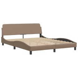 vidaXL Estructura de cama cabecero cuero sintético capuchino 160x200cm