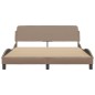 vidaXL Estructura de cama cabecero cuero sintético capuchino 160x200cm