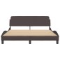 vidaXL Estructura de cama con cabecero de tela marrón 160x200 cm vidaXL Estructura de cama con cabecero de tela marrón 160x200 cm