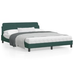 vidaXL Estructura cama con cabecero terciopelo verde oscuro 160x200 cm