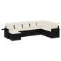 vidaXL Set de sofás de jardín 8 piezas y cojines ratán sintético negro vidaXL Set de sofás de jardín 8 piezas y cojines ratán sintético negro