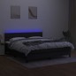 vidaXL Cama box spring colchón y luces LED tela negro 180x200 cm vidaXL Cama box spring colchón y luces LED tela negro 180x200 cm