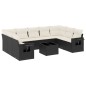 vidaXL Set de sofás de jardín 10 pzas cojines ratán sintético negro vidaXL Set de sofás de jardín 10 pzas cojines ratán sintético negro