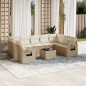 vidaXL Juego de sofás jardín con cojines beige 10 pzas ratán sintético vidaXL Juego de sofás jardín con cojines beige 10 pzas ratán sintético