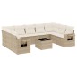 vidaXL Juego de sofás jardín con cojines beige 10 pzas ratán sintético vidaXL Juego de sofás jardín con cojines beige 10 pzas ratán sintético