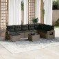 vidaXL Set de muebles de jardín 9 pzas y cojines ratán sintético gris vidaXL Set de muebles de jardín 9 pzas y cojines ratán sintético gris