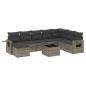 vidaXL Set de muebles de jardín 9 pzas y cojines ratán sintético gris vidaXL Set de muebles de jardín 9 pzas y cojines ratán sintético gris