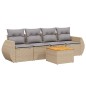 vidaXL Juego de sofás jardín con cojines 5 pzas ratán sintético beige vidaXL Juego de sofás jardín con cojines 5 pzas ratán sintético beige