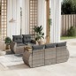 vidaXL Set de muebles de jardín 6 pzas y cojines ratán sintético gris vidaXL Set de muebles de jardín 6 pzas y cojines ratán sintético gris
