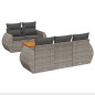 vidaXL Set de muebles de jardín 6 pzas y cojines ratán sintético gris vidaXL Set de muebles de jardín 6 pzas y cojines ratán sintético gris