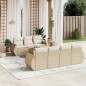 vidaXL Juego de sofás de jardín con cojines beige 8 pzas ratán PE vidaXL Juego de sofás de jardín con cojines beige 8 pzas ratán PE