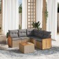 vidaXL Juego de sofás jardín con cojines 6 pzas ratán sintético beige vidaXL Juego de sofás jardín con cojines 6 pzas ratán sintético beige