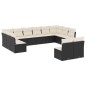 vidaXL Set de sofás de jardín 12 piezas cojines ratán sintético negro vidaXL Set de sofás de jardín 12 piezas cojines ratán sintético negro
