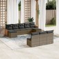 vidaXL Set de sofás de jardín 10 pzas con cojines ratán sintético gris vidaXL Set de sofás de jardín 10 pzas con cojines ratán sintético gris