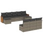 vidaXL Set de sofás de jardín 10 pzas con cojines ratán sintético gris vidaXL Set de sofás de jardín 10 pzas con cojines ratán sintético gris