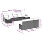 vidaXL Set de sofás de jardín 10 pzas con cojines ratán sintético gris vidaXL Set de sofás de jardín 10 pzas con cojines ratán sintético gris