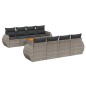 vidaXL Set de muebles de jardín 9 pzas y cojines ratán sintético gris vidaXL Set de muebles de jardín 9 pzas y cojines ratán sintético gris
