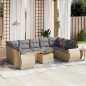 vidaXL Juego de sofás jardín con cojines beige 10 pzas ratán sintético vidaXL Juego de sofás jardín con cojines beige 10 pzas ratán sintético
