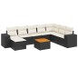 vidaXL Set de sofás de jardín 8 piezas y cojines ratán sintético negro vidaXL Set de sofás de jardín 8 piezas y cojines ratán sintético negro