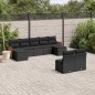 vidaXL Set de sofás de jardín 8 piezas y cojines ratán sintético negro vidaXL Set de sofás de jardín 8 piezas y cojines ratán sintético negro