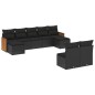 vidaXL Set de sofás de jardín 8 piezas y cojines ratán sintético negro vidaXL Set de sofás de jardín 8 piezas y cojines ratán sintético negro