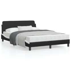 vidaXL Estructura cama cabecero cuero sintético negro blanco 140x200cm