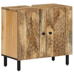 vidaXL Armario de lavabo para baño madera maciza de mango 62x33x58 cm