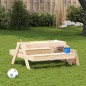 vidaXL Mesa de pícnic con arenero para niños madera maciza de pino vidaXL Mesa de pícnic con arenero para niños madera maciza de pino