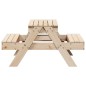 vidaXL Mesa de pícnic con arenero para niños madera maciza de pino vidaXL Mesa de pícnic con arenero para niños madera maciza de pino