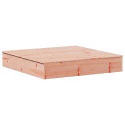 vidaXL Arenero con tapa madera maciza Douglas 111x111x19,5 cm