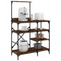 vidaXL Estantería de cocina madera ingeniería metal roble 90x40x132 cm vidaXL Estantería de cocina madera ingeniería metal roble 90x40x132 cm