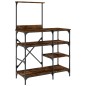 vidaXL Estantería de cocina madera ingeniería metal roble 90x40x132 cm vidaXL Estantería de cocina madera ingeniería metal roble 90x40x132 cm