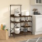 vidaXL Estantería de cocina madera ingeniería metal roble 90x40x132 cm vidaXL Estantería de cocina madera ingeniería metal roble 90x40x132 cm