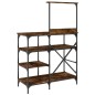 vidaXL Estantería de cocina madera ingeniería metal roble 90x40x132 cm vidaXL Estantería de cocina madera ingeniería metal roble 90x40x132 cm