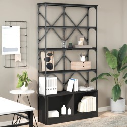 vidaXL Estantería madera de ingeniería y metal negro 100x26x180 cm
