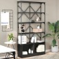 vidaXL Estantería madera de ingeniería y metal negro 100x26x180 cm vidaXL Estantería madera de ingeniería y metal negro 100x26x180 cm