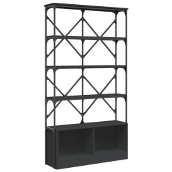vidaXL Estantería madera de ingeniería y metal negro 100x26x180 cm