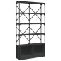 vidaXL Estantería madera de ingeniería y metal negro 100x26x180 cm vidaXL Estantería madera de ingeniería y metal negro 100x26x180 cm