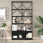 vidaXL Estantería madera de ingeniería y metal negro 100x26x180 cm vidaXL Estantería madera de ingeniería y metal negro 100x26x180 cm