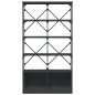 vidaXL Estantería madera de ingeniería y metal negro 100x26x180 cm vidaXL Estantería madera de ingeniería y metal negro 100x26x180 cm