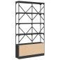 vidaXL Estantería madera de ingeniería y metal negro 100x26x180 cm vidaXL Estantería madera de ingeniería y metal negro 100x26x180 cm