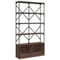 vidaXL Estantería madera ingeniería y metal marrón roble 100x26x180 cm vidaXL Estantería madera ingeniería y metal marrón roble 100x26x180 cm