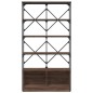 vidaXL Estantería madera ingeniería y metal marrón roble 100x26x180 cm vidaXL Estantería madera ingeniería y metal marrón roble 100x26x180 cm