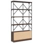 vidaXL Estantería madera ingeniería y metal marrón roble 100x26x180 cm vidaXL Estantería madera ingeniería y metal marrón roble 100x26x180 cm